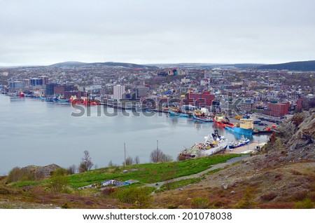 SAINT JOHN\'S NEWFOUNDLAND JUNE 12: St. John\'s was incorporated as a city in 1921, yet is considered the oldest English-founded city in North America On june 12 2014 in Saint John\'s Newfoundland