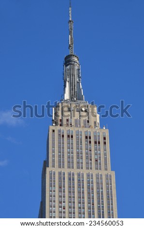 NEW YORK CITY, NY - OCT 29: Empire State Building on Oct. 29, 2013 in New York City. Empire State Building is a 102-story landmark was world\'s tallest building for more than 40 years