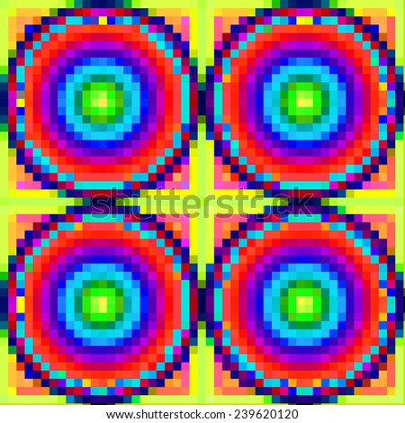 Pixels circle colorful pattern