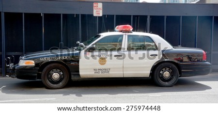 SAN DIEGO  CA USA 04 09 2015: San Diego police car. San Diego Police Department SDPD is the primary law enforcement agency for the city of San Diego,.The department was officially established in 1889