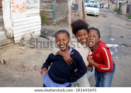 KHAYELITSHA, CAPE TOWN - MAY 22 : A unidentified group of young teenager dance on a street of Khayelitsha township, the name is Xhosa for New Home on May 22, 2007, Cape Town, South Africa