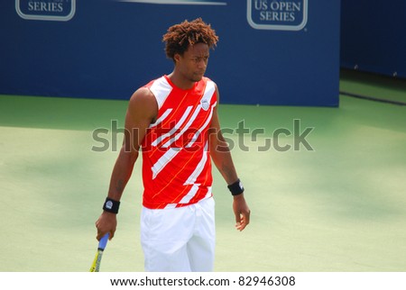 MONTREAL - AUGUST 5: on court of Montreal Rogers Cup on August 5, 2011 in Montreal, Canada.Gaël Sébastien Monfils (born 1 September 1986) is a French professional tennis player
