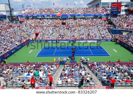 MONTREAL-AUGUST 07: Uniprix Stadium (French: Stade Uniprix) is the main tennis court at the Canada Masters tournament in Montreal, Quebec on 07 August 2011, Montreal, Canada