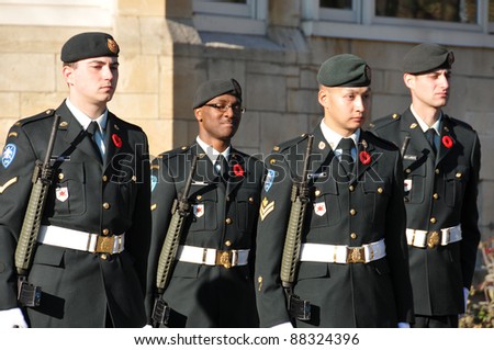  CANADA NOVEMBER 6 Canadians soldiers in uniform for the remembrance Day