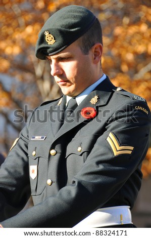  CANADA NOVEMBER 6 Canadians soldier in uniform for the remembrance Day