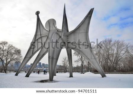 MONTREAL CANADA - AUG. 24:The Alexander Calder sculpture L\'Homme French for \
