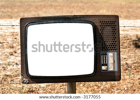 Old grungy Vintage TV  - blank - insert your photo