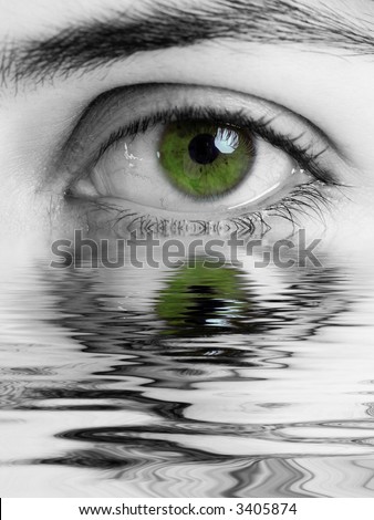 Human eye - water reflection
