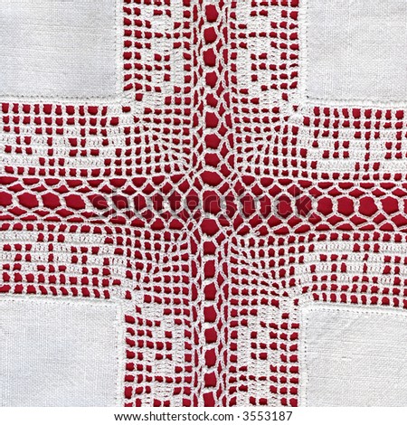 stock photo : Vintage White Crochet Cotton Lace