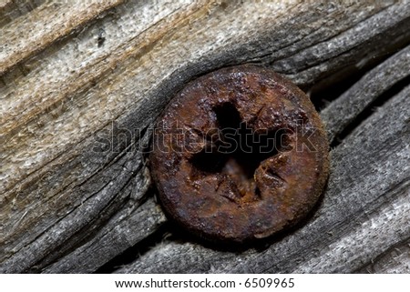 stock photo : old rusty nail