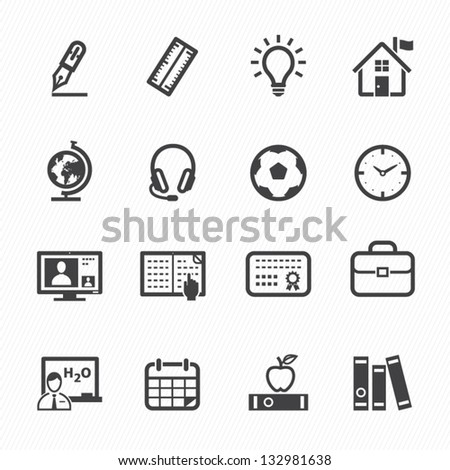 Education Icons with White Background Education Icons with White Background