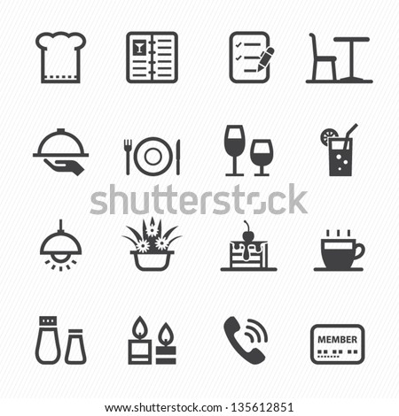 Restaurant icons with White Background Restaurant icons with White Background