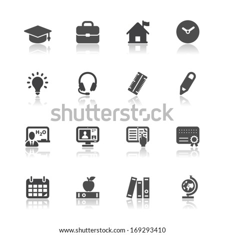 Education Icons With White Background