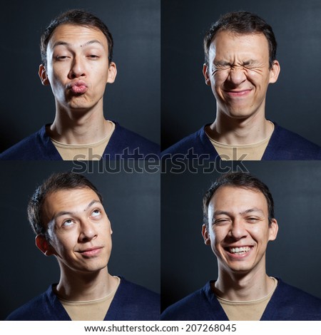 positive emotions young man variety