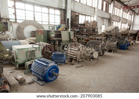 old factory equipment wastes