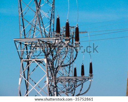 electricity tower and distribution cables