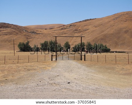 Ranch Entrance on acreage set up for horses.