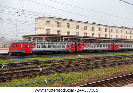 BOLOGOE, RUSSIA - JUNE 30, 2013: View of Rail Terminal Bologoe in morning. Large railway junction on the October railway between Moscow and St. Petersburg.