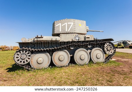 TOGLIATTI, RUSSIA - MAY 2, 2013: Light Tank PzKpfW 38 (t) in Togliatti Technical museum