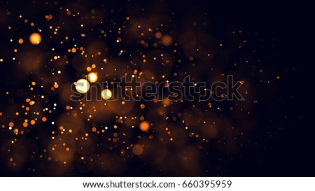 Gold abstract bokeh background. real backlit dust particles with real lens flare.