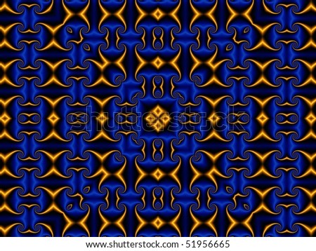 gold and blue square ornament