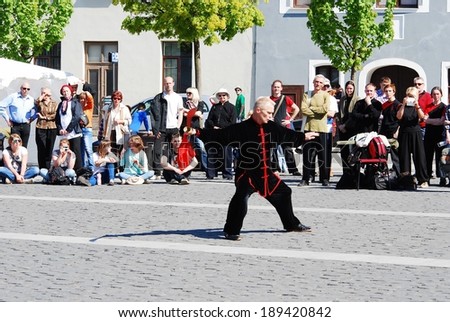 VILNIUS, LITHUANIA - APRIL 26 : Tai Chi and Qi Gong day in Vilnius city with Riga club \