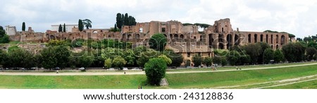 ROME, ITALY - MAY 31: View of ruins in Rome city on May 31, 2014, Rome, Italy.
