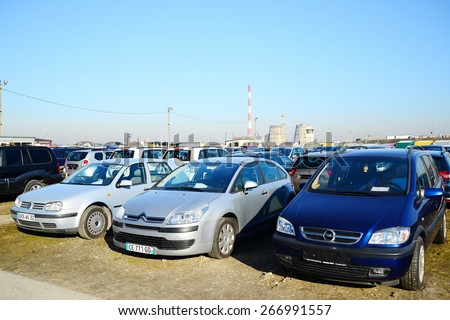 VILNIUS, LITHUANIA - MARCH 17:  Market of second hand used cars in Vilnius city on March 17, 2015, Vilnius, Lithuania.