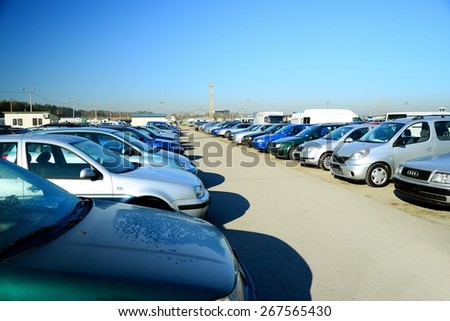 VILNIUS LITHUANIA MARCH 17 Market of second hand used cars in Vilnius city on March 17 2015 Vilnius Lithuania VILNIUS LITHUANIA MARCH 17 Market of second hand used cars in Vilnius city on March 17 2015 Vilnius Lithuania