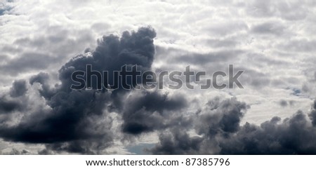 Panoramic view of black cloud.