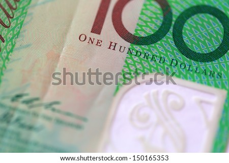 Macro view of One Hundred Australian Dollars Note