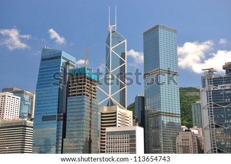 Hongkong bank buildings in business center