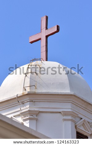 Church architecture and red cross