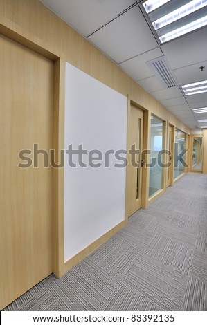 Office interior in wide