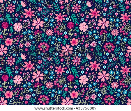 Premium Vector  Ditsy floral pattern in small pink flowers