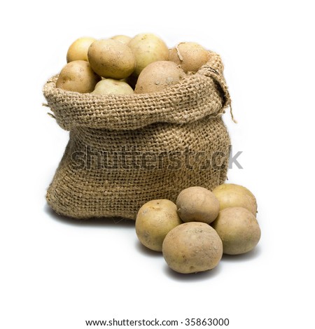 potatoes clip art. stock photo : Sack of potatoes