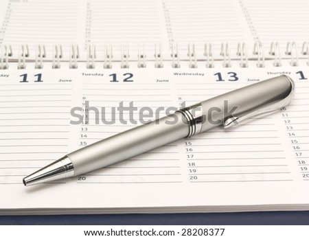 Planner with a pen