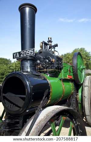England, UK, Circa 2014, A vintage Clayton general purpose engine at a vintage vehicle rally