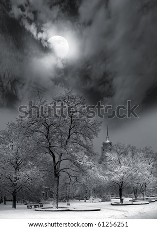 moonlight night sky. stock photo : moonlit night and clouds on night sky