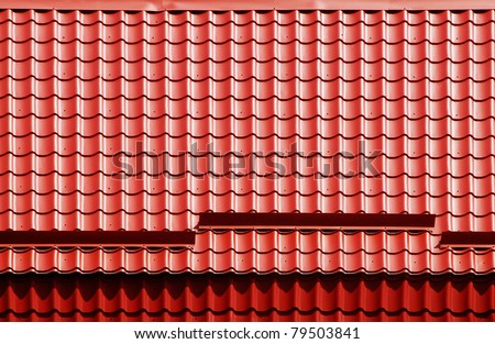 Red tile on roof