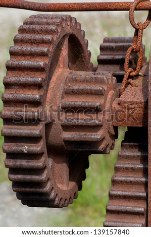 old gears in a gearbox