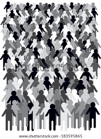 black and white vector people crowd