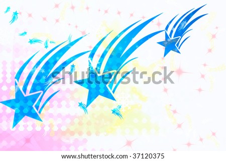 blue stars wallpaper. stock photo : wallpaper illustration with three lue stars