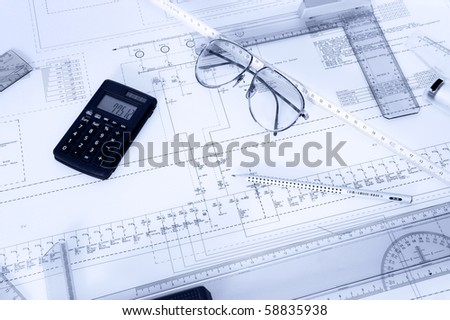 Electrical plan with objects