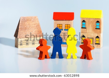 colorful wooden figures - brick toys