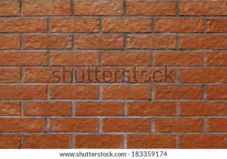 Equal and simple wall with new, nice bricks.
