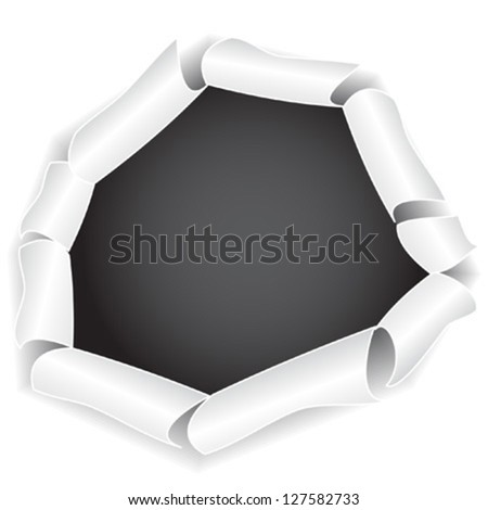 Hole In Paper Isolated On White Background Vector - 127582733