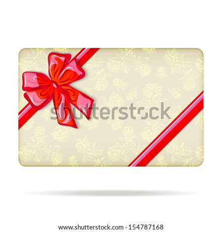 christmas gift envelope and red silk bow isolated on white background raster