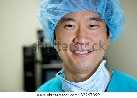 An Asian Doctor Working in a Hospital