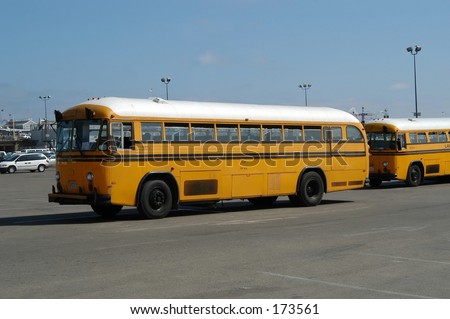 School-buses in Venice beach, California